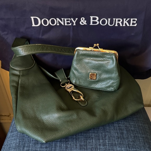 Dooney & Bourke Handbags - Dooney & Bourke Forest Green Leather Hobo Bag